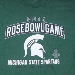 Michigan State Spartans Men 2014 Rose Bowl Game Long Sleeve T Shirt Sz XL Green